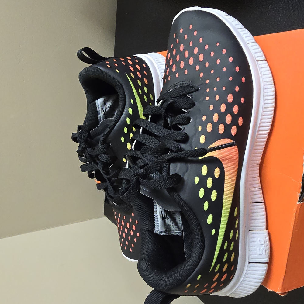 Nike Black and Orange Sneakers with Breathable Mesh